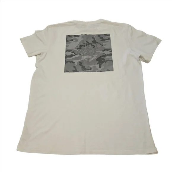 Men's American Eagle White Camo Graphic Short Sleeve Tee M - Picture 1 of 8